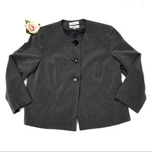 Jones & Co Gray Work Blazer Big Black Buttons size 12